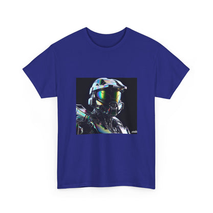 Holographic Cybernetic Sentinel Chrome Helmet Tee