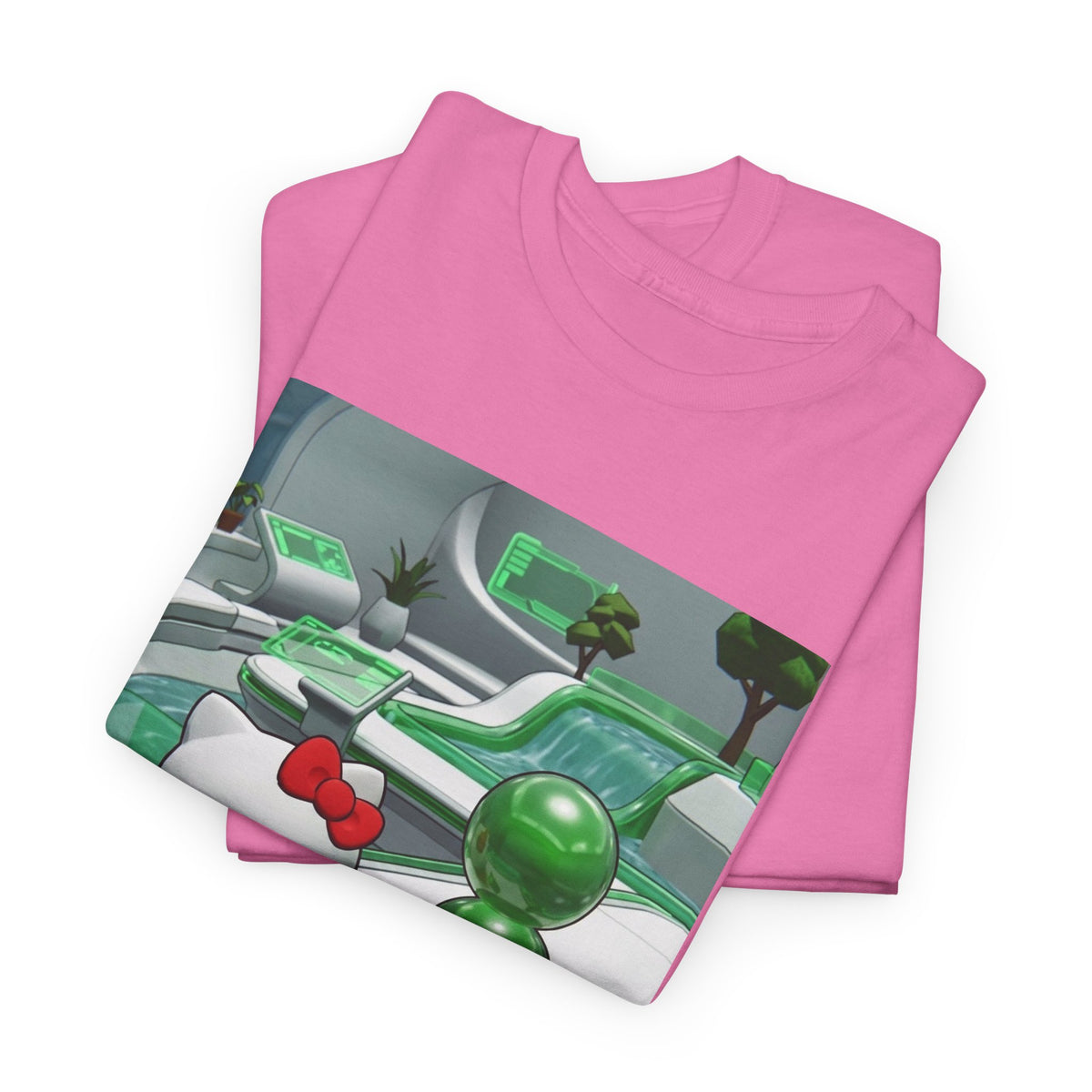 Cute Kitty And Green Dude Flipping Off