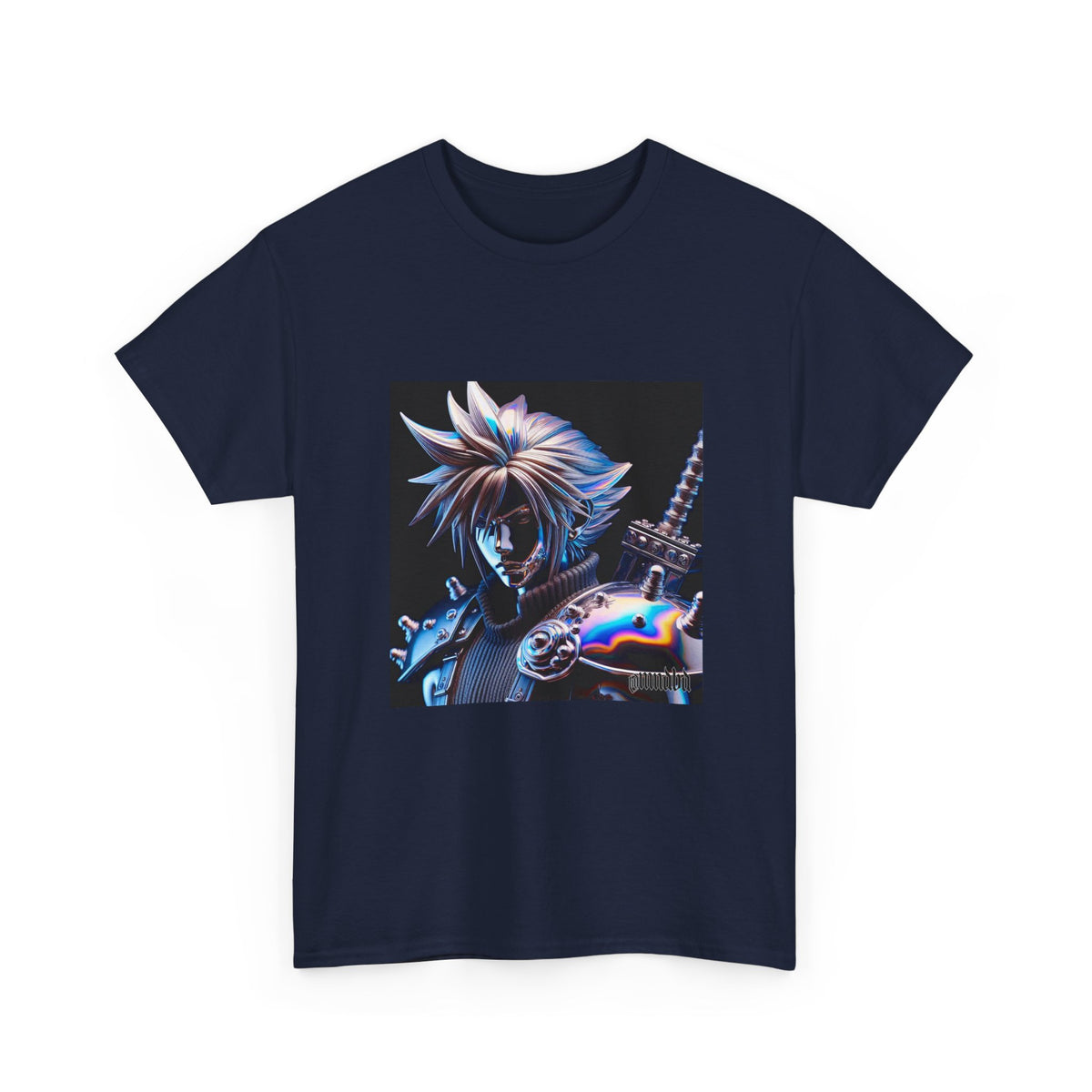 Chrome Warrior With Spiky Hair Tee