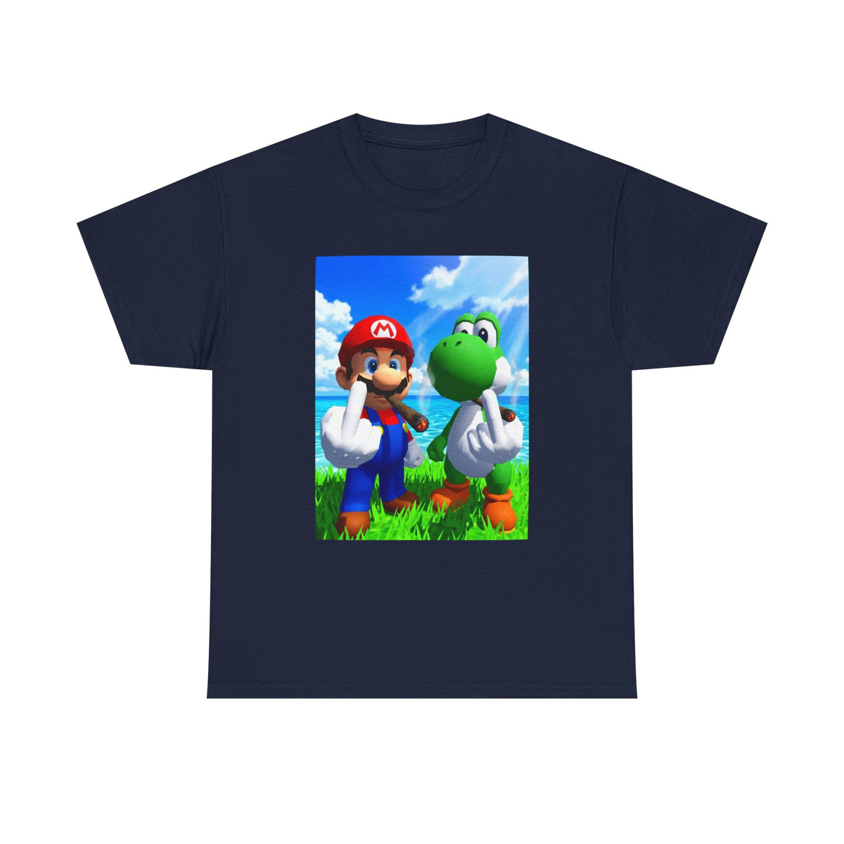Mario And Yoshi Flip The Bird