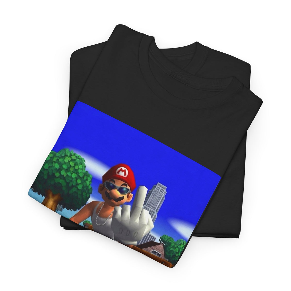 Thug Mario Flipping The Bird Tee