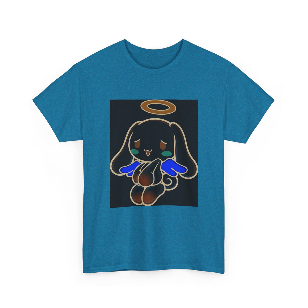 Melancholy Angel Dog Kneeling With Halo Tee