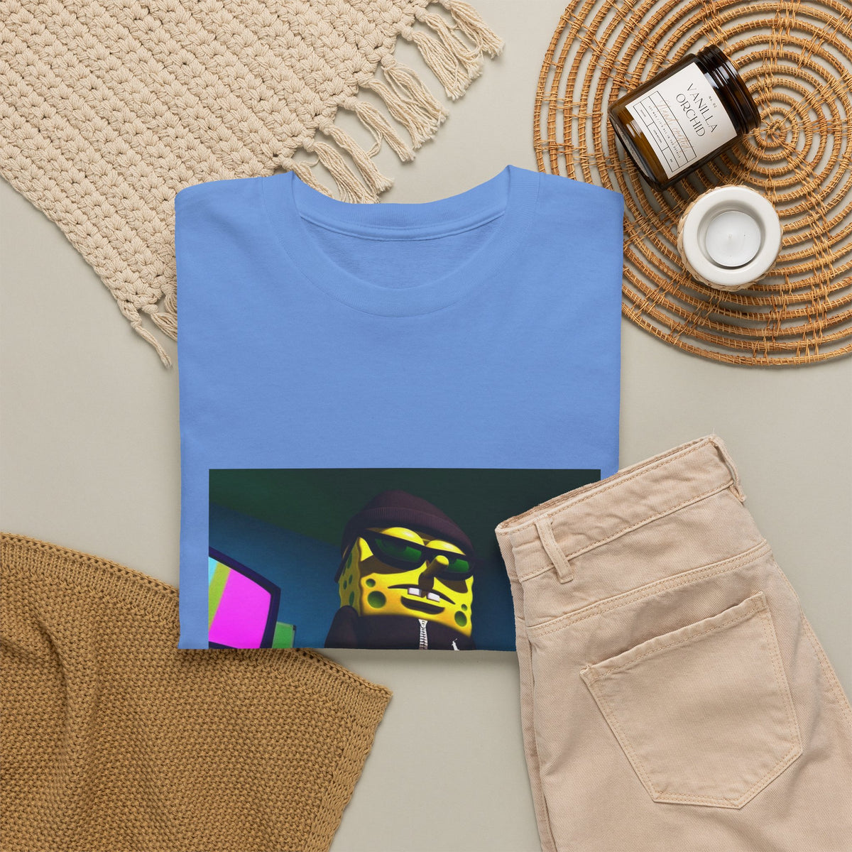 Blinged-Out Sponge Dude Chilling Tee