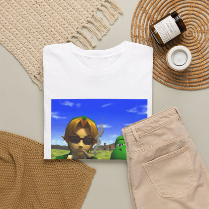 Link And Yoshi Flipping Off The World Tee