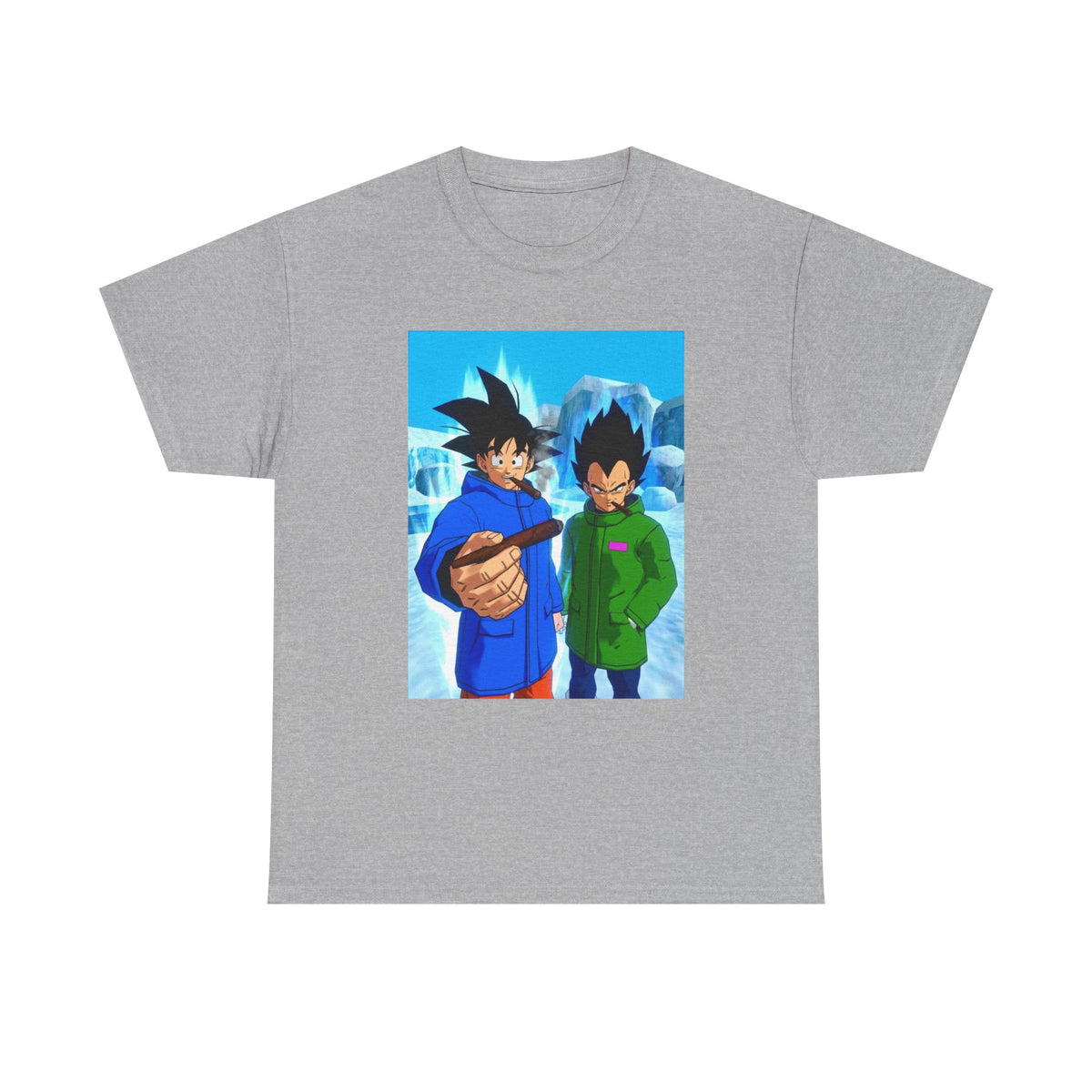 Goku and Vegeta Chilling in Icy Scene Tee
