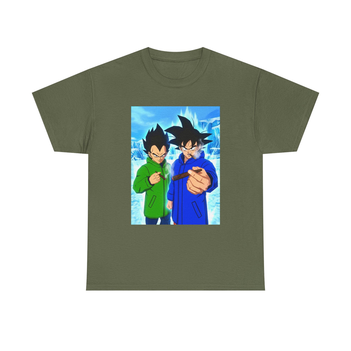 Goku and Vegeta Chilling, Smoking Blunts Tee