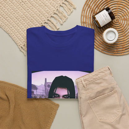 Goth Girl Smoking In Cemetery Tee (Design 17)