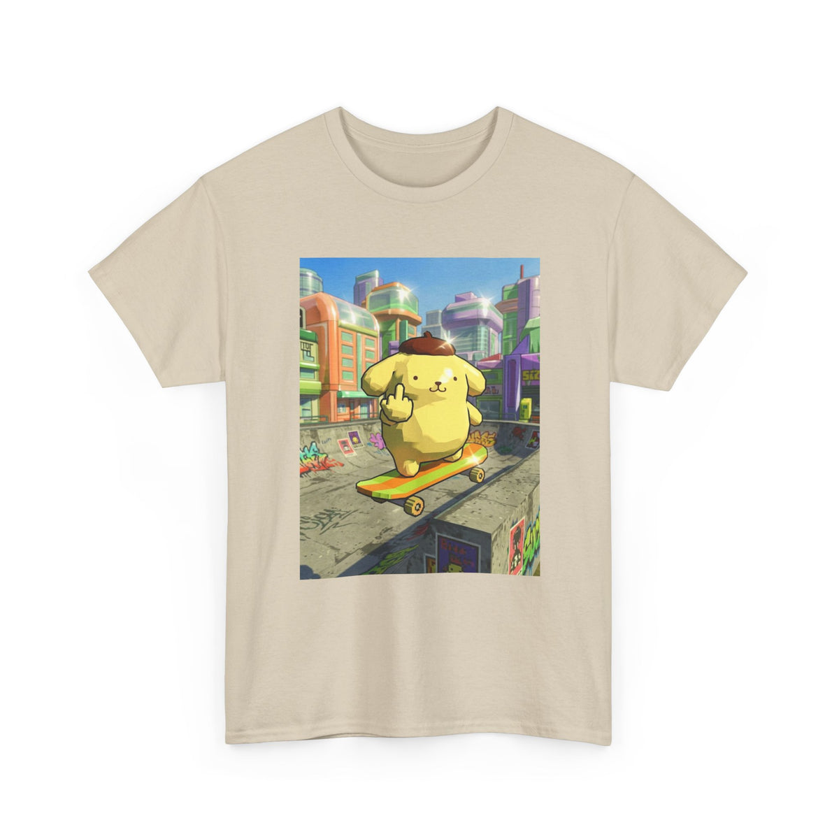 Pompompurin Flipping Bird Skate Park Tee