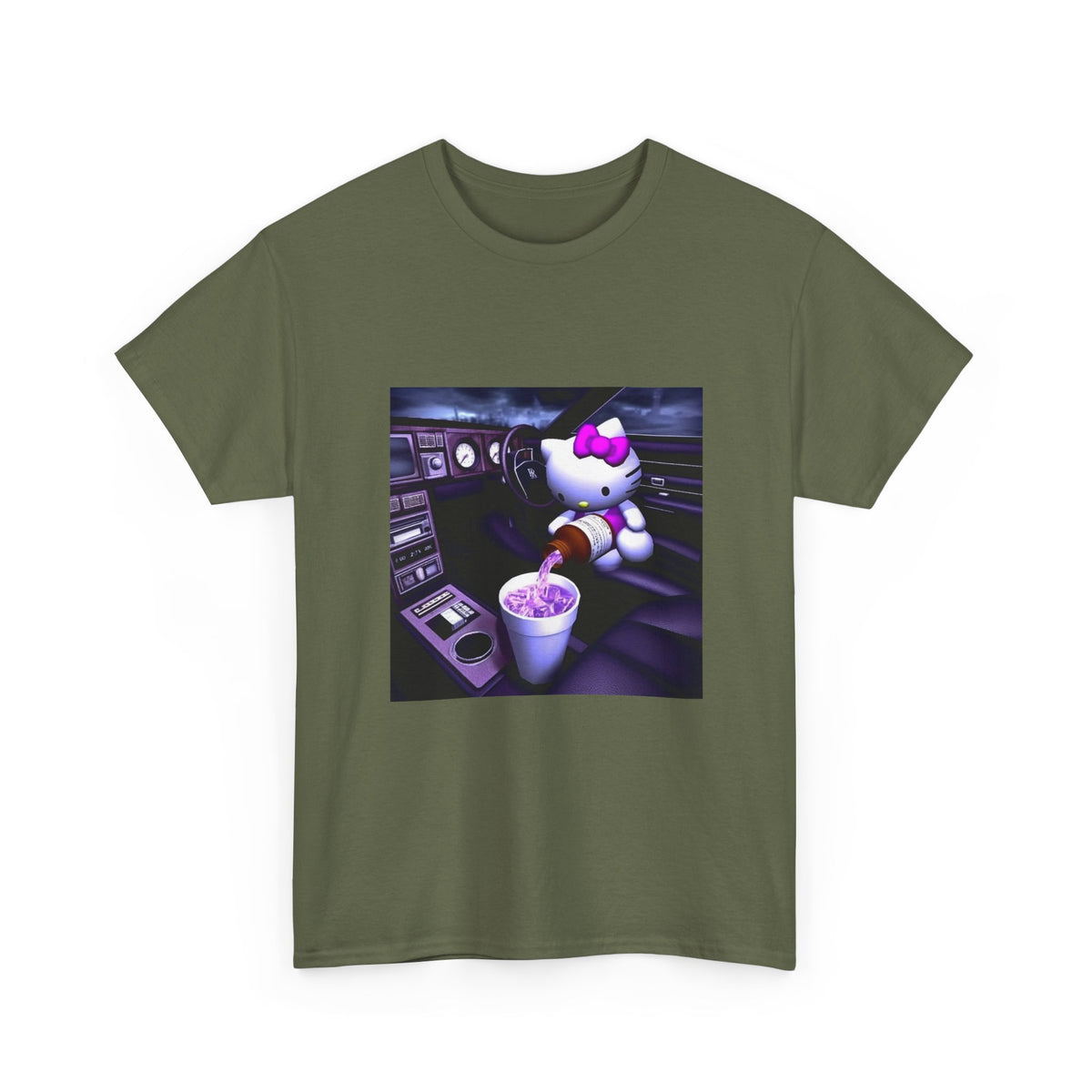 Hello Kitty Pours Lean In Car Tee