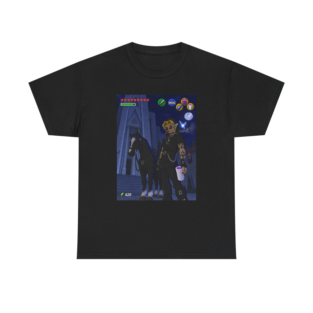 Goth Link Smoking With Epona Tee