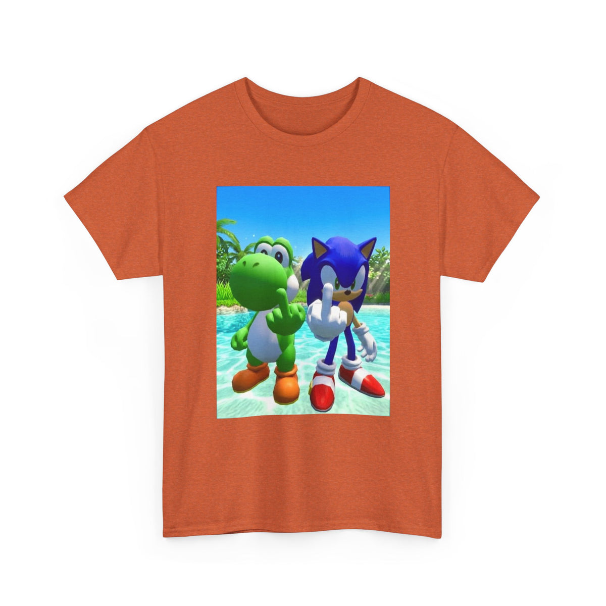 Yoshi And Sonic Flipping Off Tee
