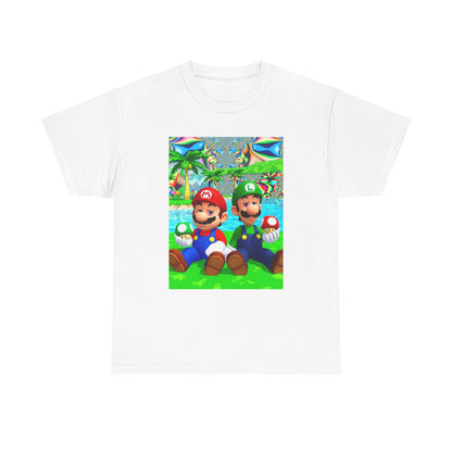 Mellow Mario And Luigi With Mushrooms Tee