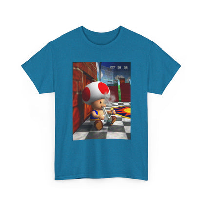 Toad Hitting Bong In Retro World Tee