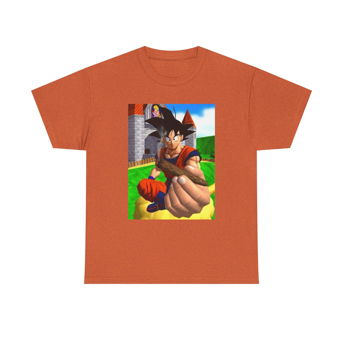 Goku Offers a Blunt at Peach's Castle