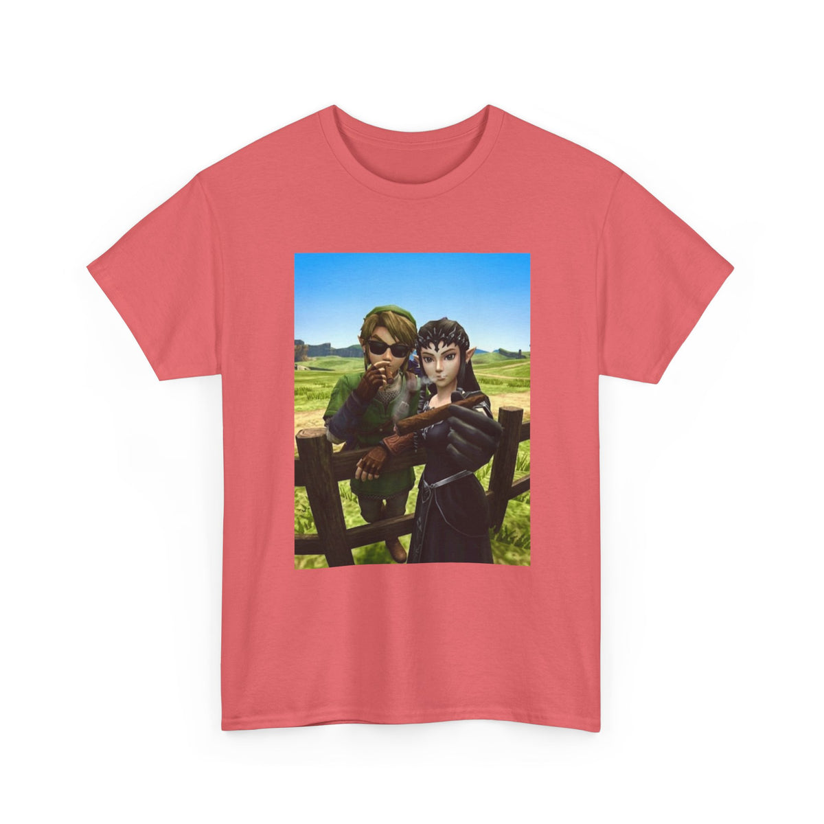 Link And Zelda Smoking Cigars Tee