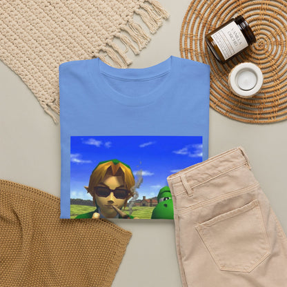 Link And Yoshi Flipping Off The World Tee