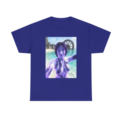 Holographic AI Taking Beach Selfie Tee