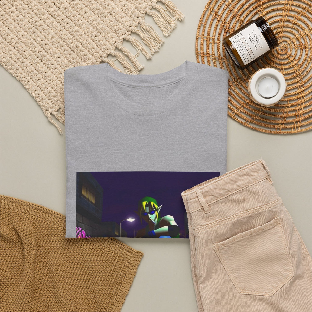 Skater Link Smoking In Neon Alley Tee