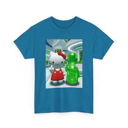 Kitty And Green Alien Flipping The Bird