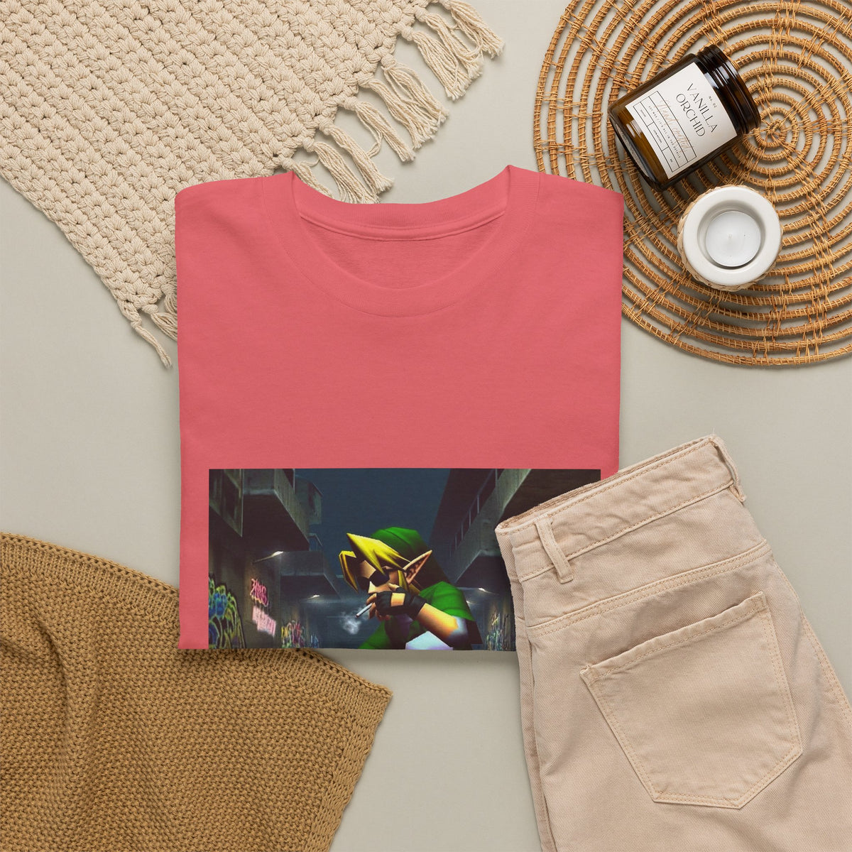 Street Link Smoking On Skateboard Tee