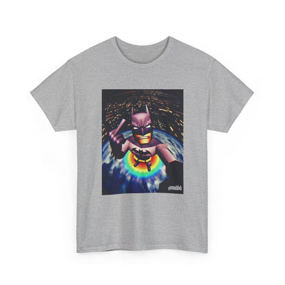 Pixel Batman Soaring Above Earth Tee