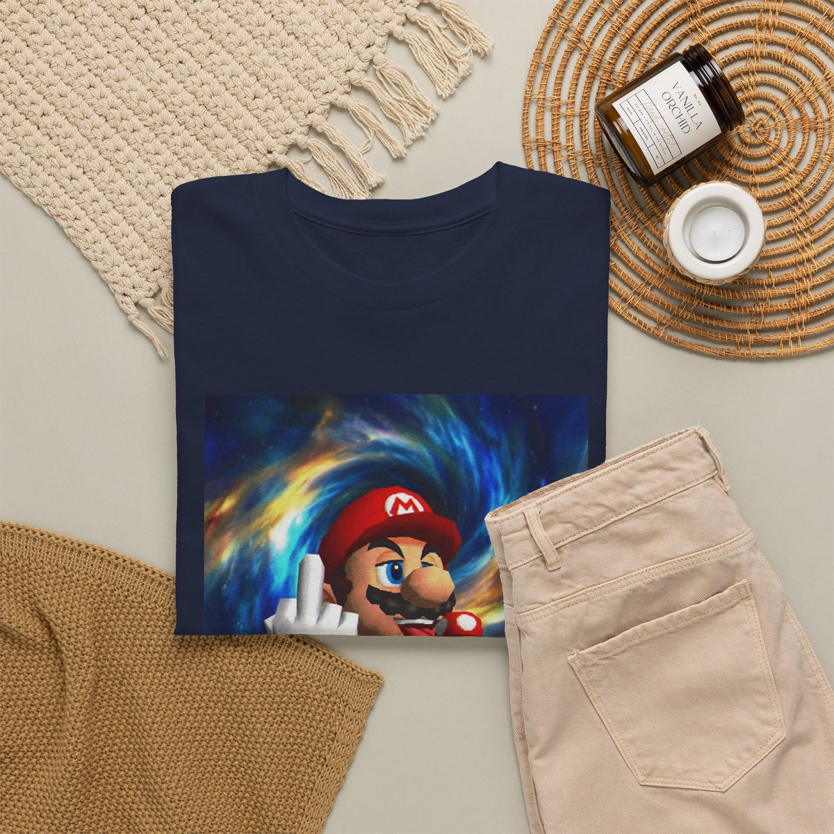 Mario Showing Middle Finger With Mushroom