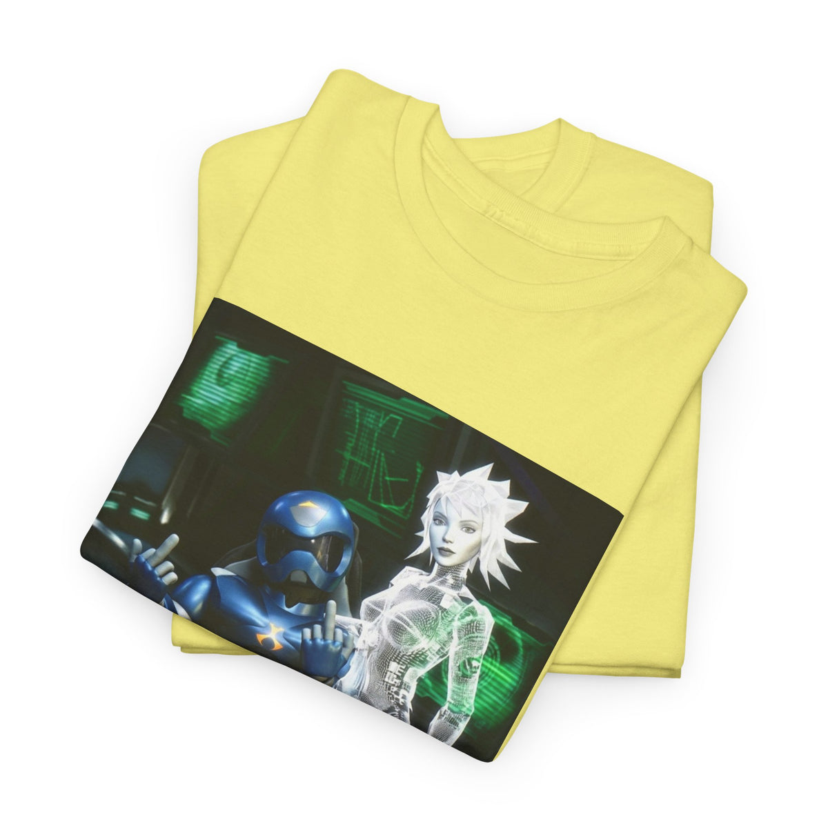 Cyborg & Hologram Flipping The Bird Tee
