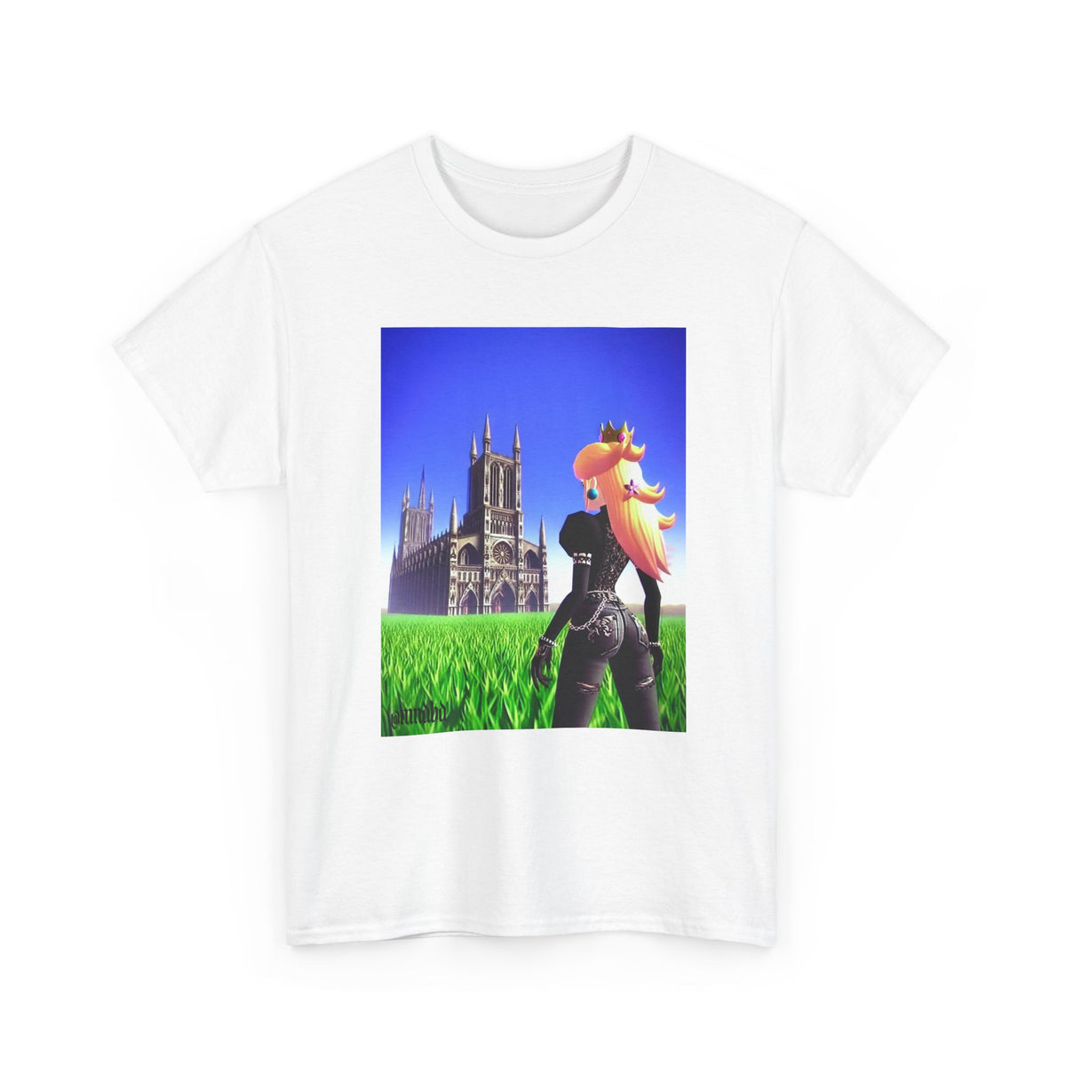 Gothic Princess Peach Gazing At Cathedral