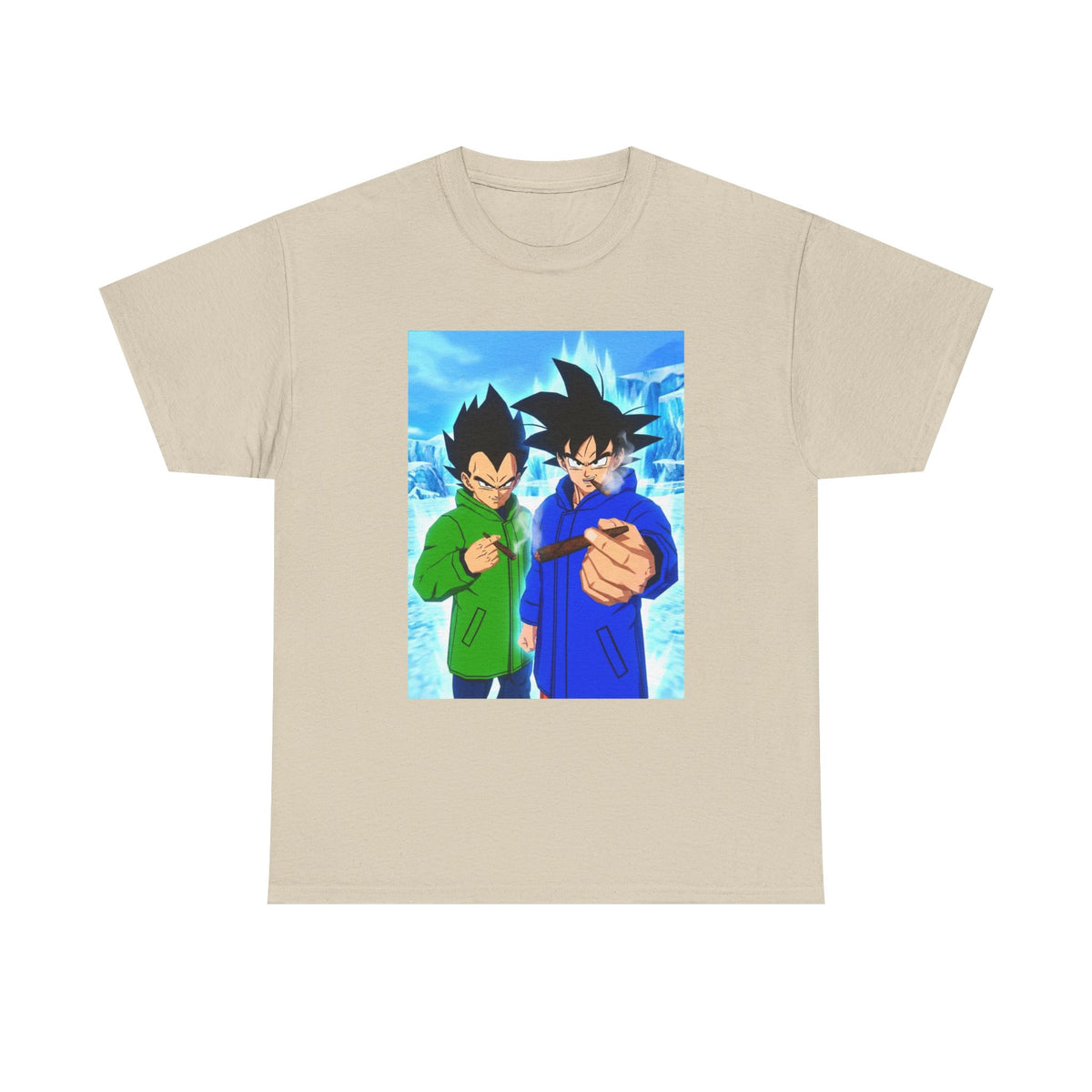 Goku and Vegeta Chilling, Smoking Blunts Tee