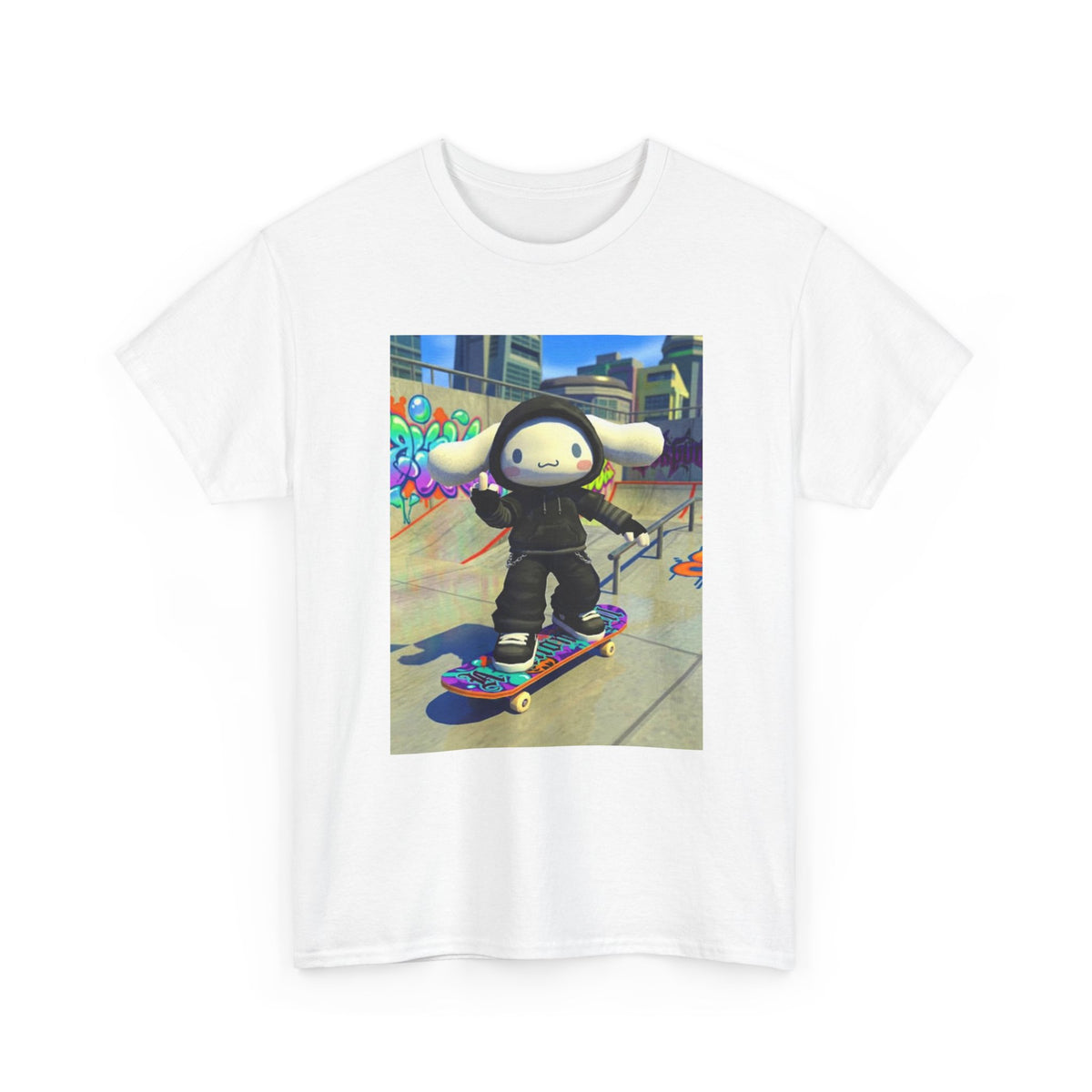 Edgy Cinnamoroll Skater Flipping Off Tee