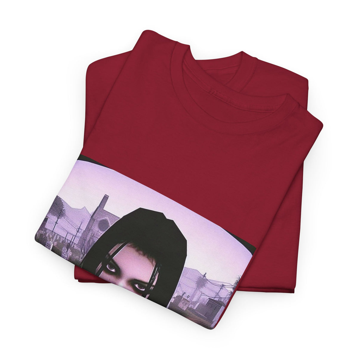Goth Girl Smoking In Cemetery Tee (Design 17)