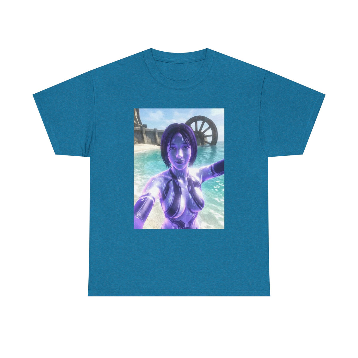 Holographic AI Taking Beach Selfie Tee