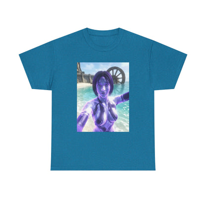 Holographic AI Taking Beach Selfie Tee