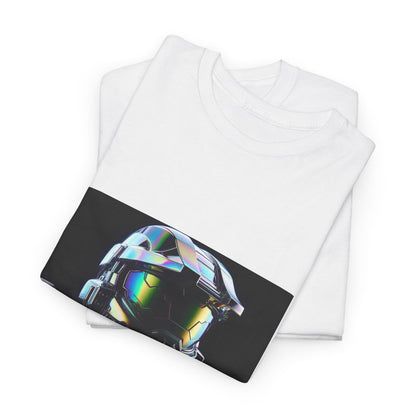 Holographic Cybernetic Sentinel Chrome Helmet Tee
