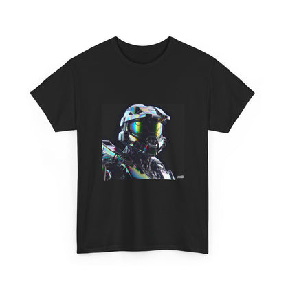 Holographic Cybernetic Sentinel Chrome Helmet Tee