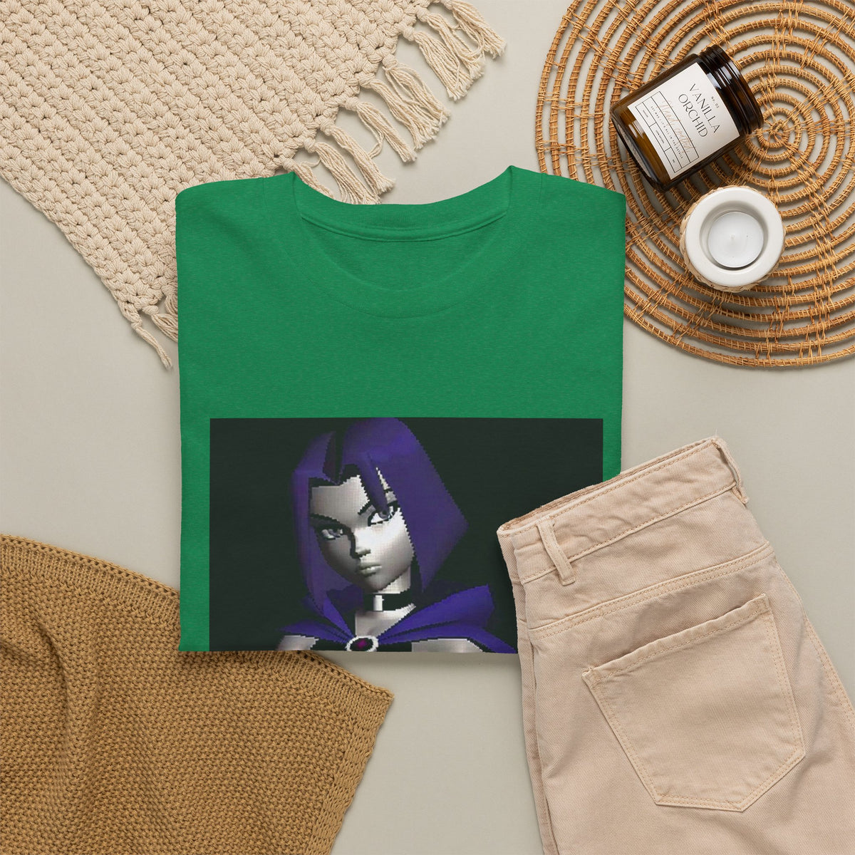 Pixelated Raven Standing Arms Crossed Tee