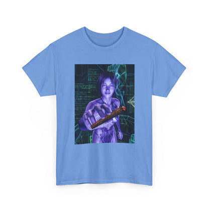 AI Cyber Girl Offering Blunt Tee