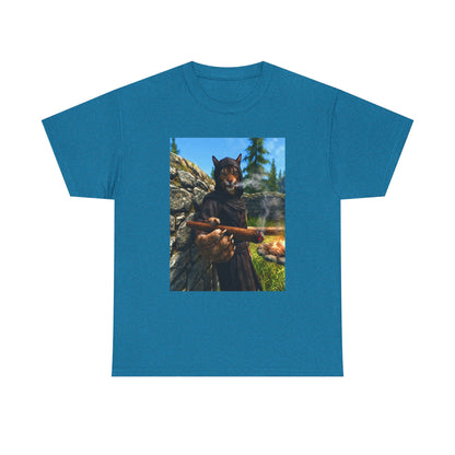 Khajiit Smoking Fat Cigar Campfire Tee