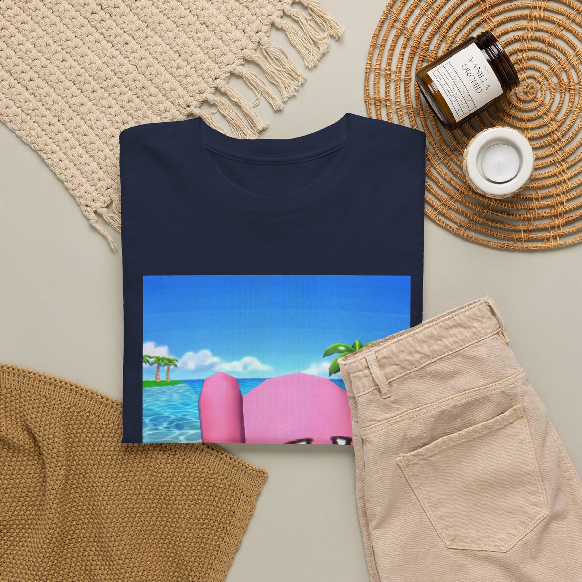Kirby Giving The Finger Island Scene Tee