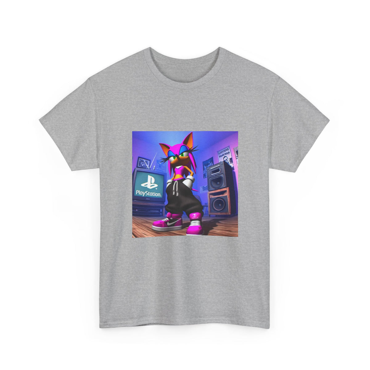 Pink Sonic-Style Character In Y2K Drip
