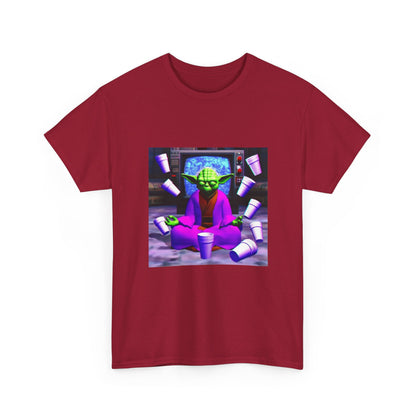 Meditating Master Yoda With Purple Cups Tee