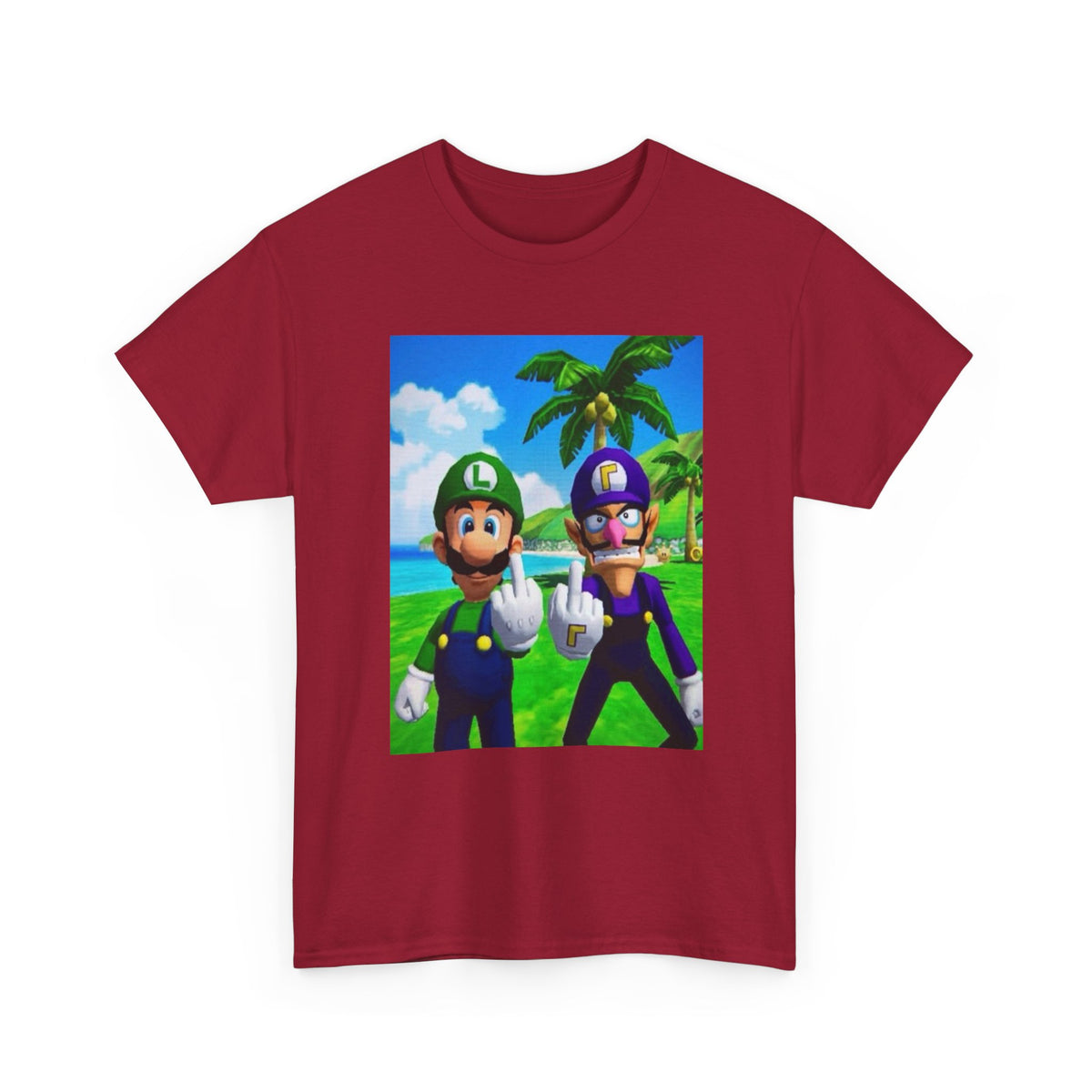 Luigi and Waluigi Flipping The Bird Tee