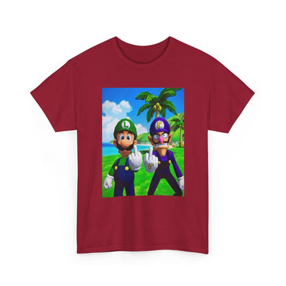 Luigi and Waluigi Flipping The Bird Tee