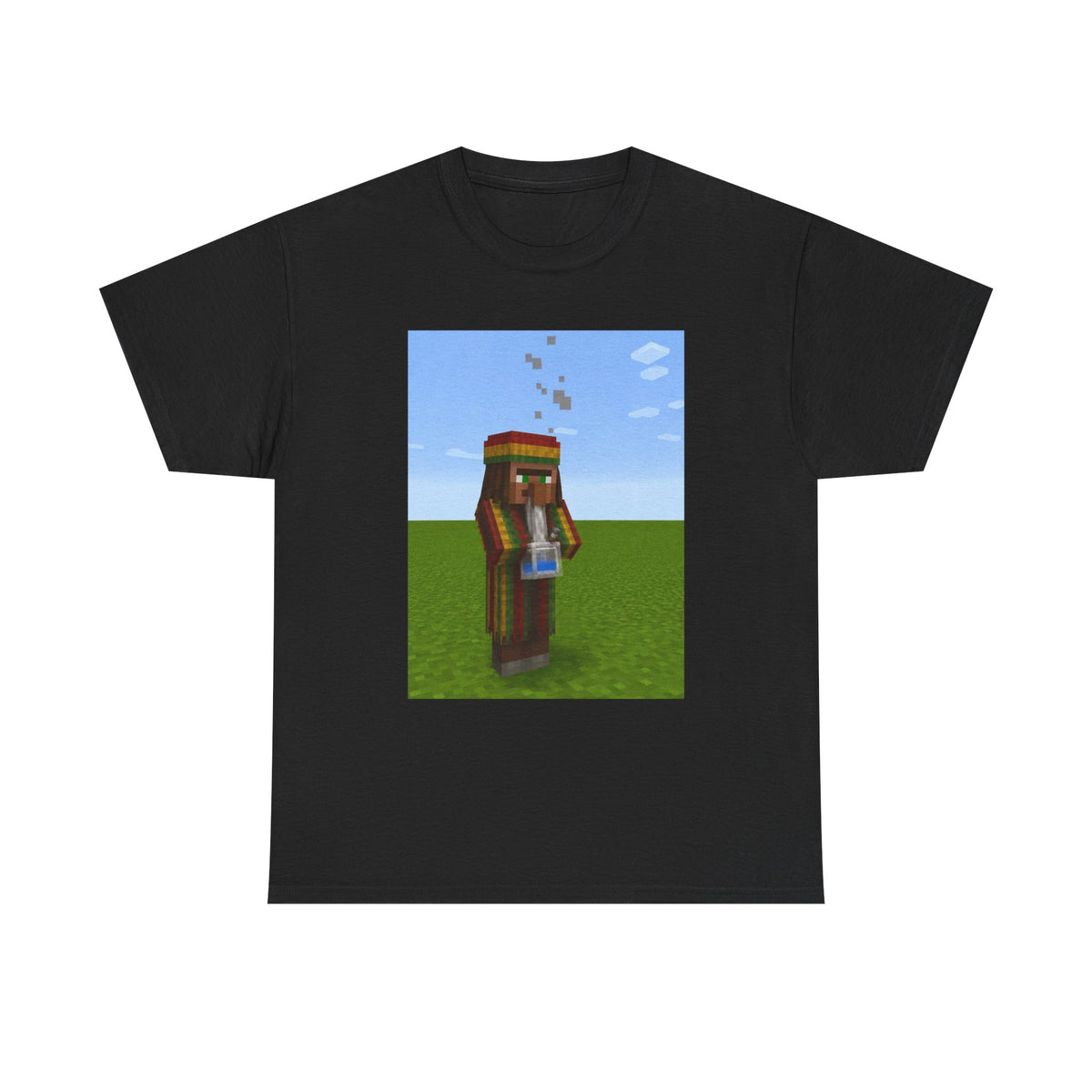 Rasta Minecraft Villager Smoking Tee