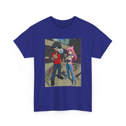 Skater Punk And Kitty Girl In Skater Park Tee