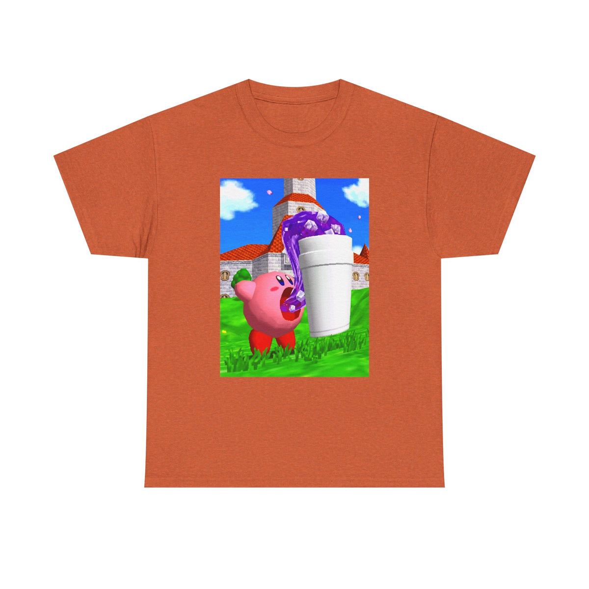Kirby Sipping Lean In Mushroom Kingdom Tee