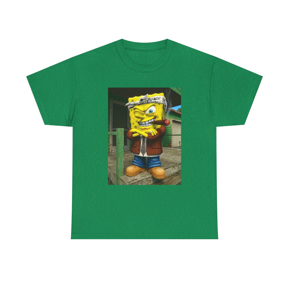 Gangster Sponge Winking and Smoking