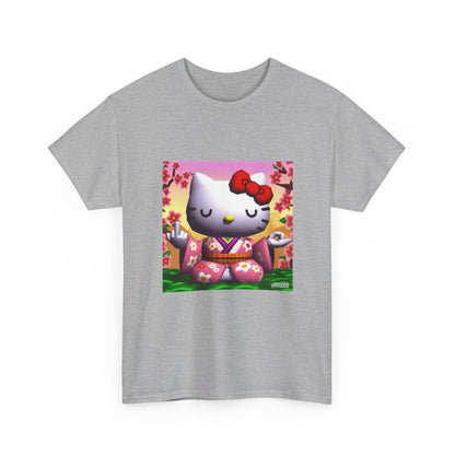 Kitty Meditating and Flipping Bird Tee
