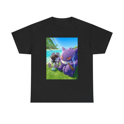 Gengar and Gastly Enjoying a Tropical Smoke Session