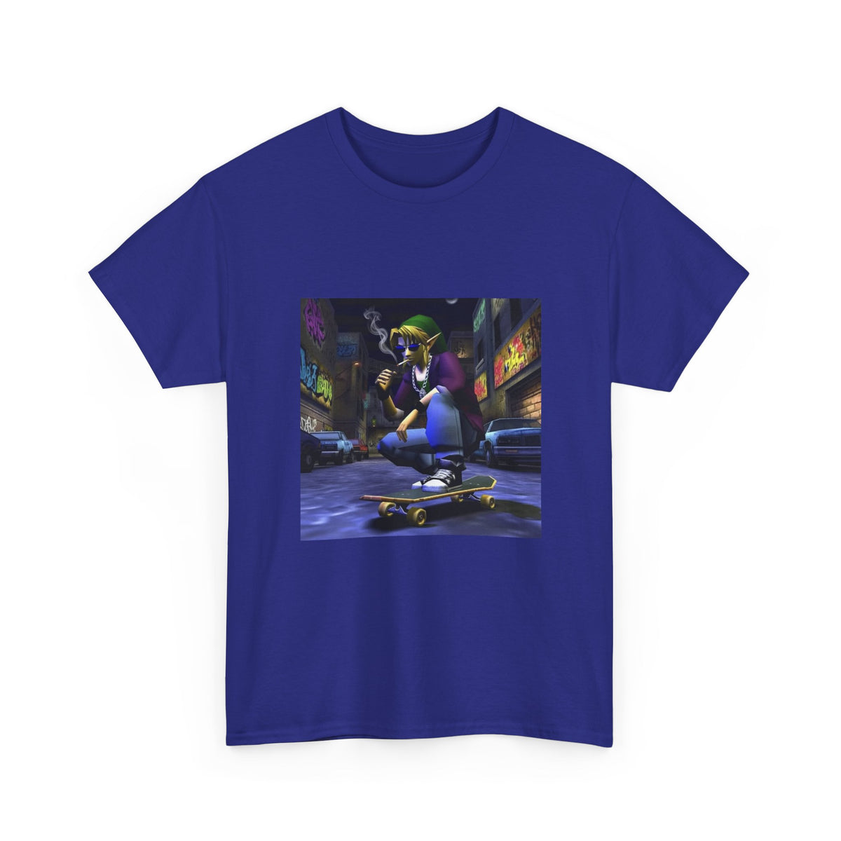 Skater Link Smoking In Gritty Alley Tee